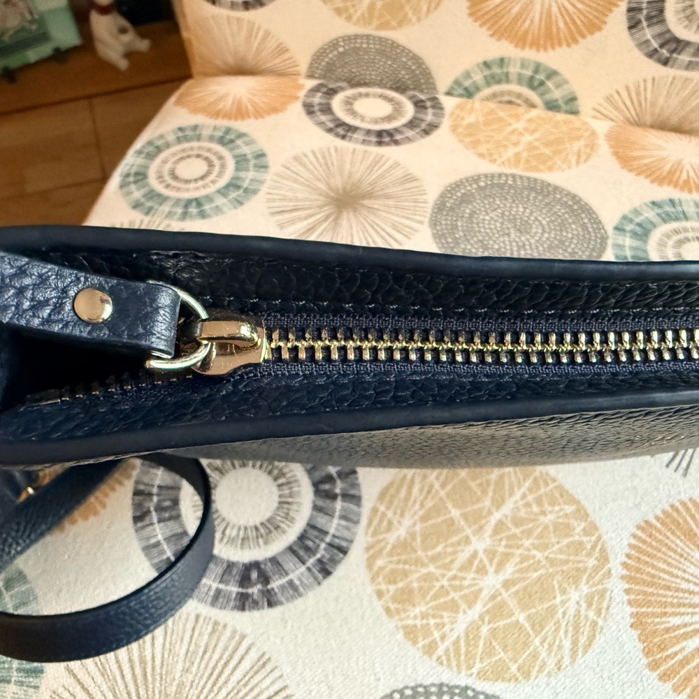 ♠️ Kate Spade Navy Blue Leather Crossbody Bag - Picture 5 of 9